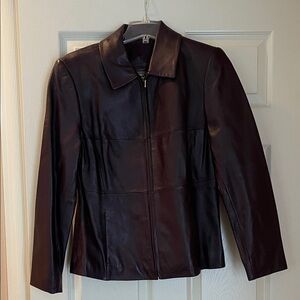 Valerie Stevens Dark Purple Leather Jacket